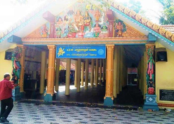 pilgrims in trivandrum, hanuman temple, trivandrum temple